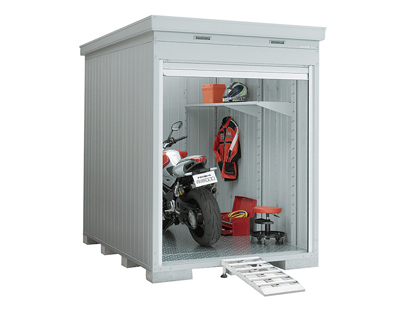 バイク保管庫 多雪型 床付タイプ 1790×2630×2385 ハイルーフ FM-1826HY