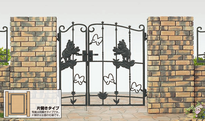 ディズニー門扉プーさんA型 片開き