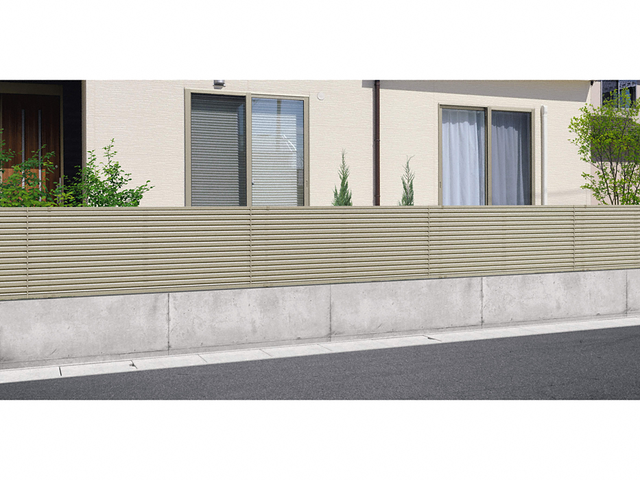 形材フェンス レジリアYL2型 横ルーバー下桟すき間小