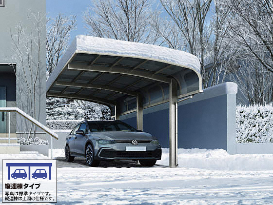 アリュース キャップ 1500タイプ 縦連棟セット 2台用 積雪50cm対応