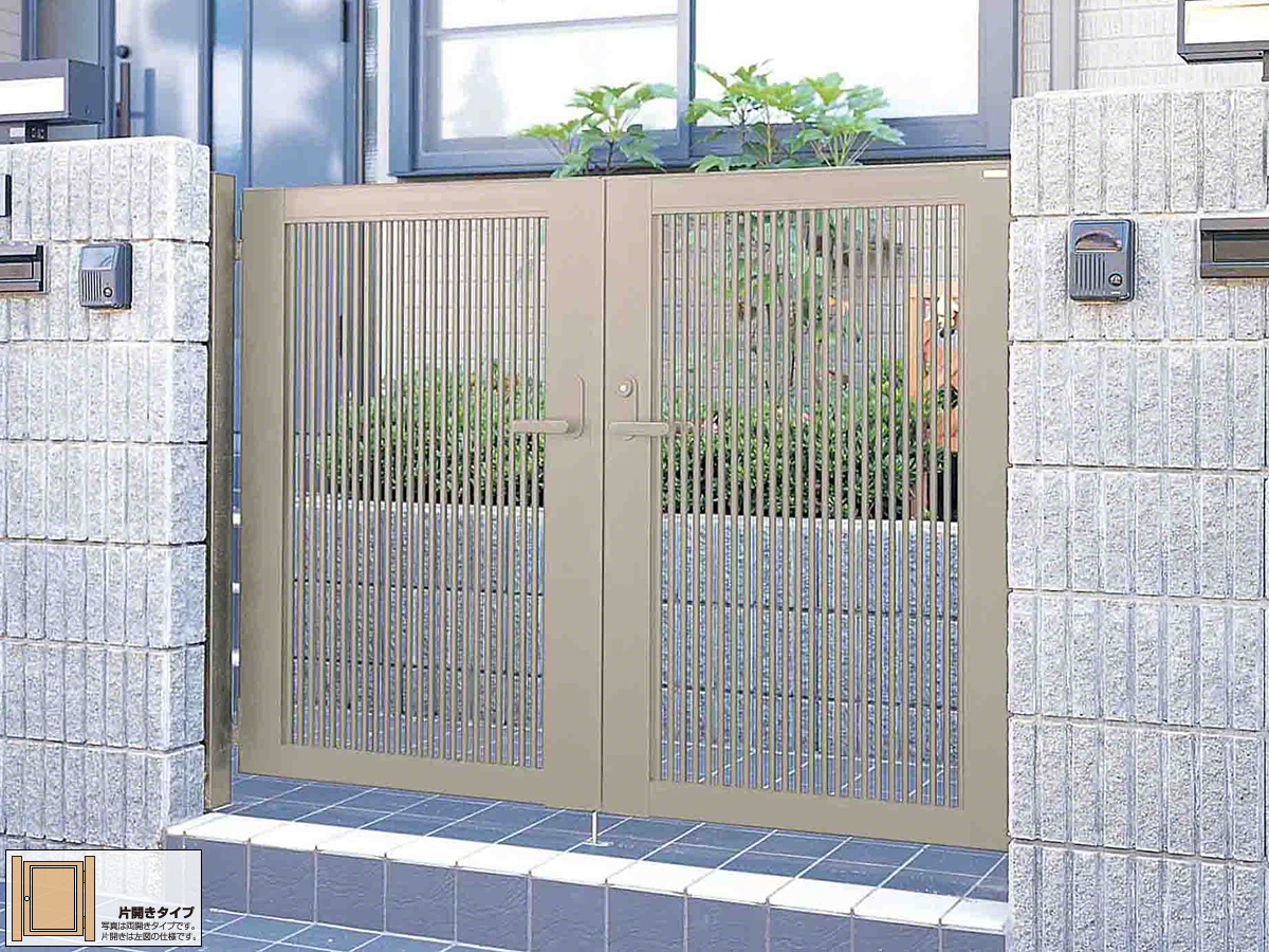 クレディ門扉 2型 たて細格子 片開き