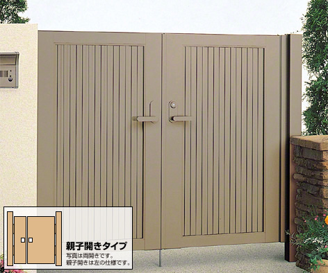 クレディ門扉 7型 たて目隠し 両開き親子