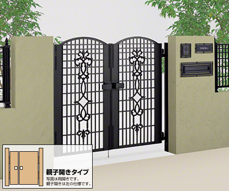 ビビオ門扉 2型 両開き親子