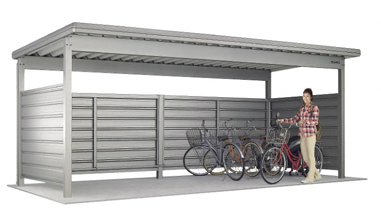 ヨド自転車置場 KWAタイプ 基本棟 2段壁仕様 一般地用