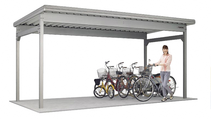 ヨド自転車置場 KWAタイプ 基本棟 壁パネルなし 一般地用