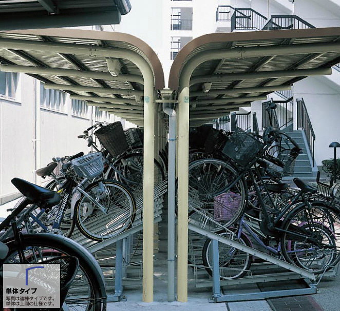 ヨド自転車置場 YOCF背合せタイプ 基本棟 一般地用